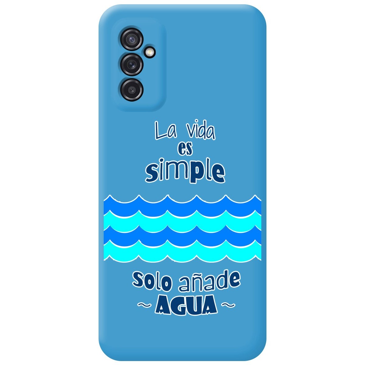 Funda Silicona Líquida Azul para Samsung Galaxy M52 5G diseño Agua Dibujos