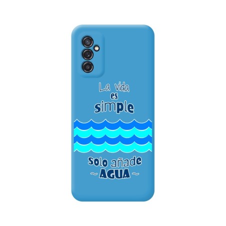 Funda Silicona Líquida Azul para Samsung Galaxy M52 5G diseño Agua Dibujos