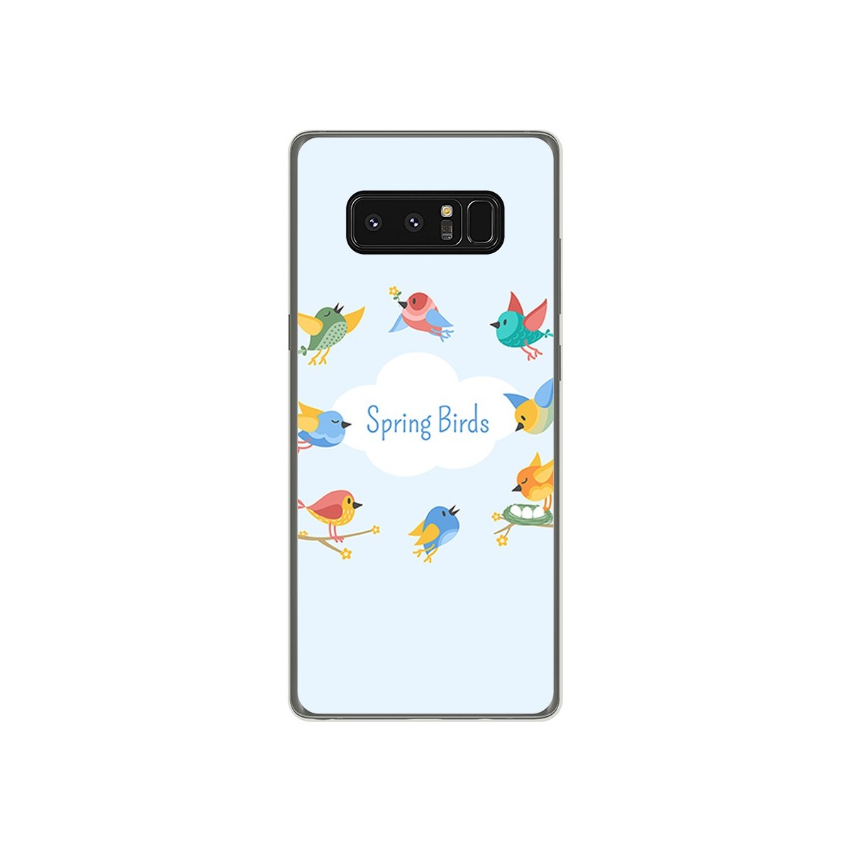 Funda Gel Tpu para Samsung Galaxy Note 8 Diseño Spring Birds Dibujos