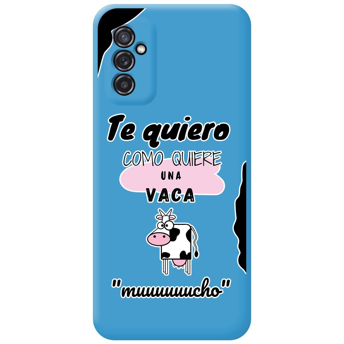 Funda Silicona Líquida Azul para Samsung Galaxy M52 5G diseño Vaca Dibujos