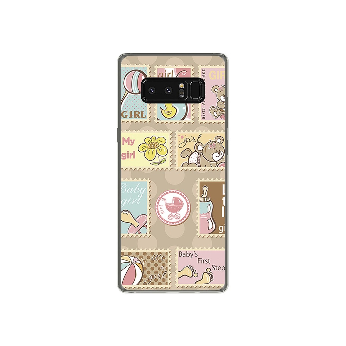 Funda Gel Tpu para Samsung Galaxy Note 8 Diseño Sellos Dibujos