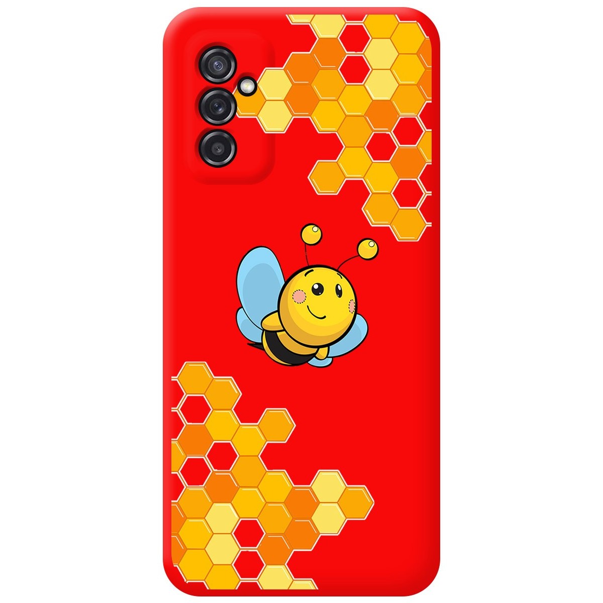 Funda Silicona Líquida Roja para Samsung Galaxy M52 5G diseño Abeja Dibujos