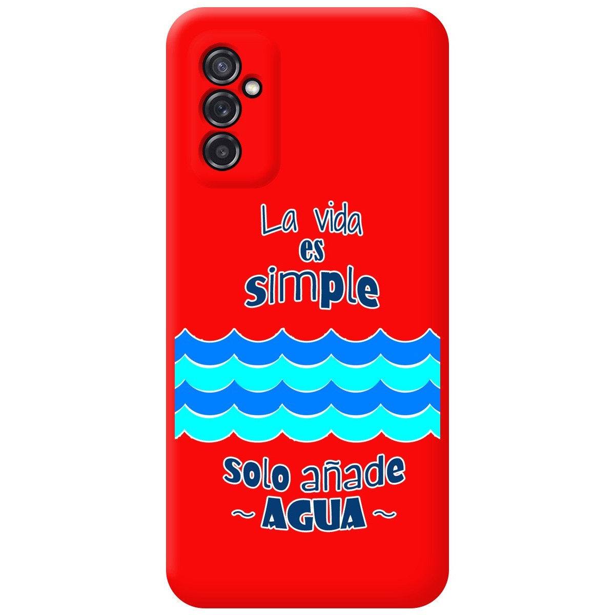 Funda Silicona Líquida Roja para Samsung Galaxy M52 5G diseño Agua Dibujos