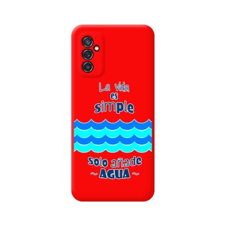 Funda Silicona Líquida Roja para Samsung Galaxy M52 5G diseño Agua Dibujos
