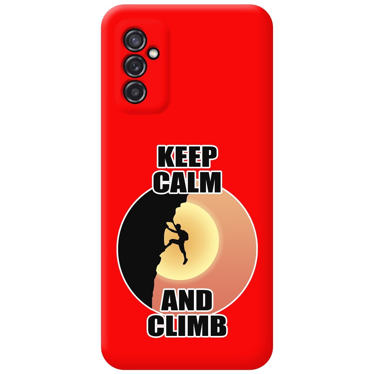 Funda Silicona Líquida Roja para Samsung Galaxy M52 5G diseño Hombre Escalada Dibujos