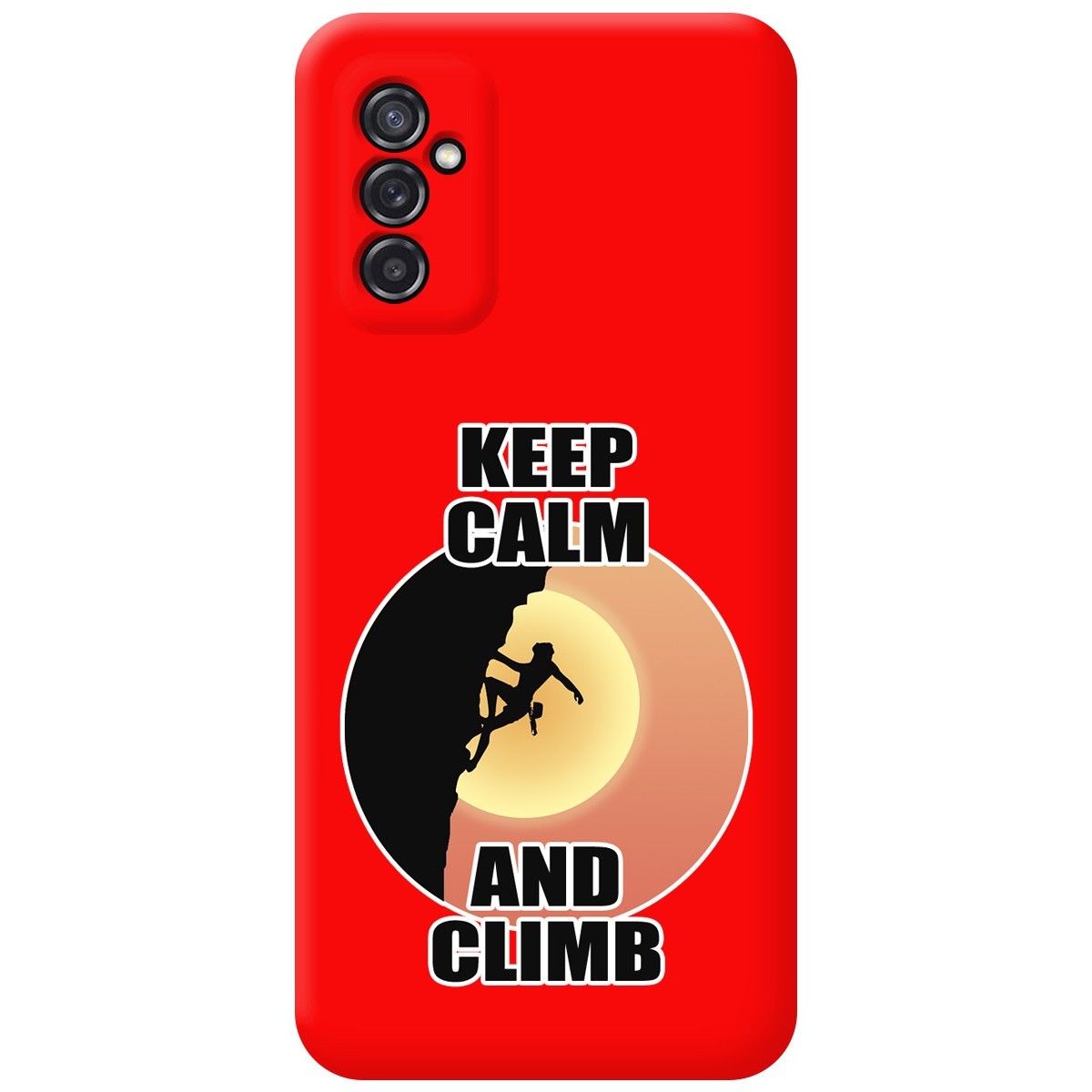 Funda Silicona Líquida Roja para Samsung Galaxy M52 5G diseño Mujer Escalada Dibujos