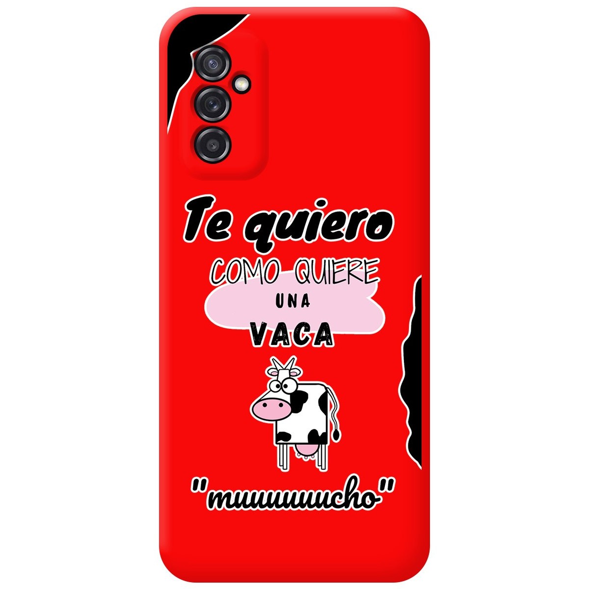 Funda Silicona Líquida Roja para Samsung Galaxy M52 5G diseño Vaca Dibujos