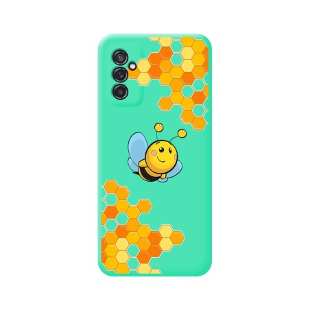 Funda Silicona Líquida Verde para Samsung Galaxy M52 5G diseño Abeja Dibujos