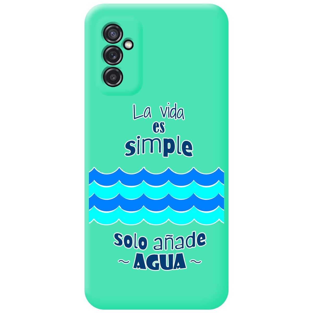 Funda Silicona Líquida Verde para Samsung Galaxy M52 5G diseño Agua Dibujos
