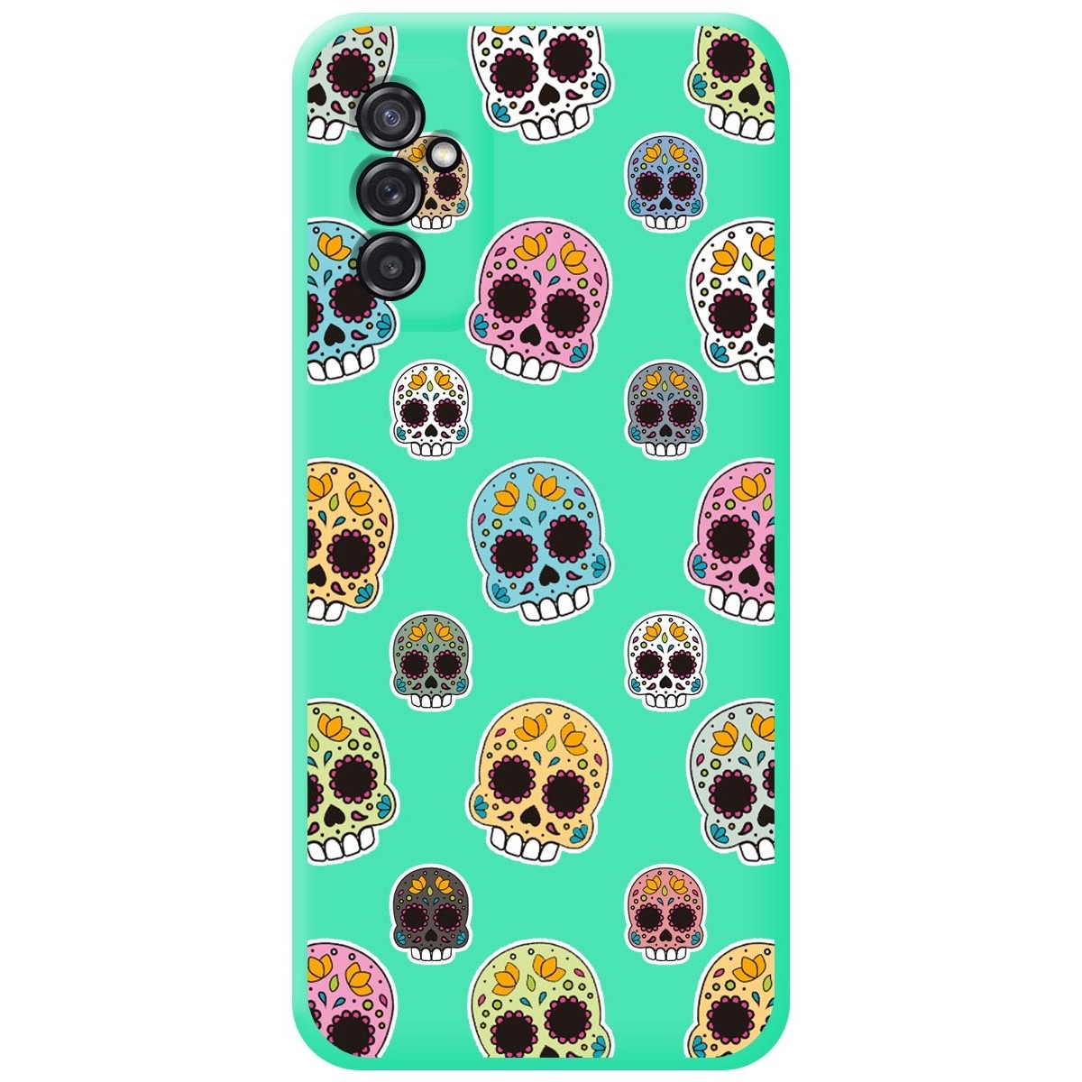 Funda Silicona Líquida Verde para Samsung Galaxy M52 5G diseño Catrina Dibujos
