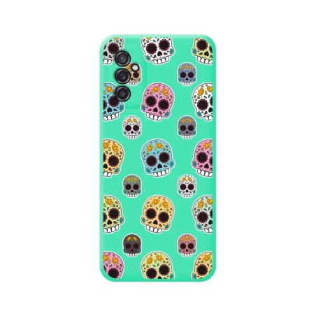 Funda Silicona Líquida Verde para Samsung Galaxy M52 5G diseño Catrina Dibujos