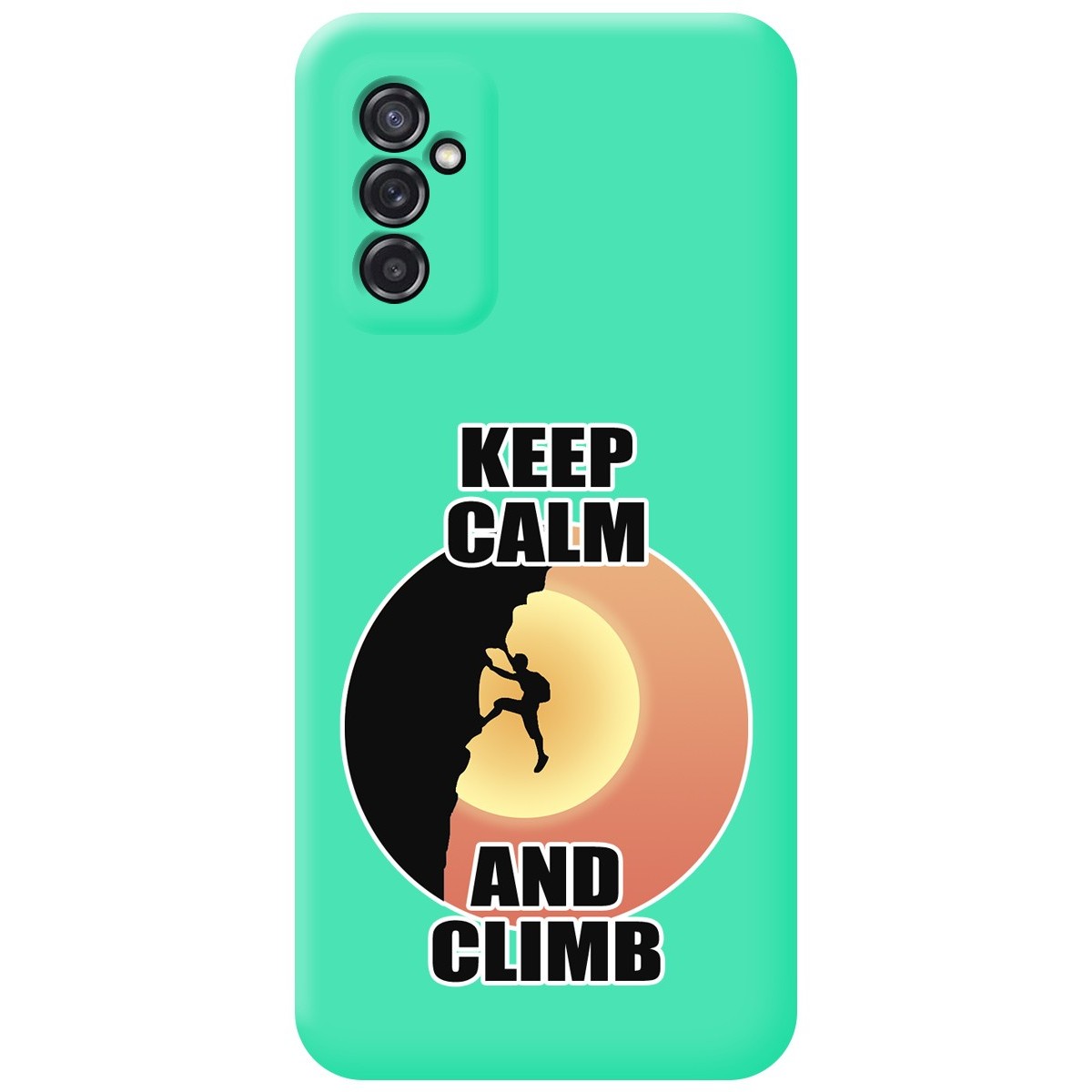 Funda Silicona Líquida Verde para Samsung Galaxy M52 5G diseño Hombre Escalada Dibujos