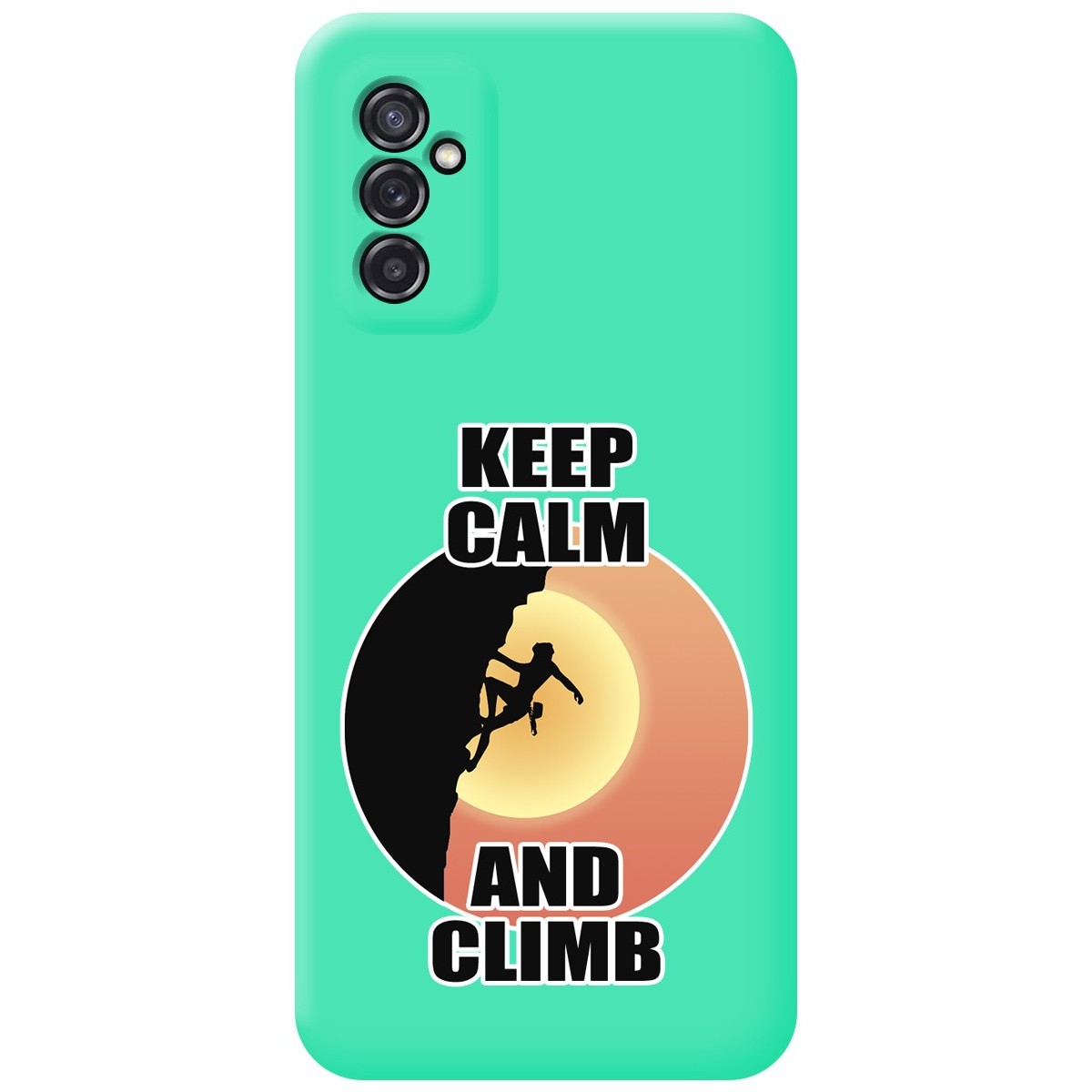 Funda Silicona Líquida Verde para Samsung Galaxy M52 5G diseño Mujer Escalada Dibujos