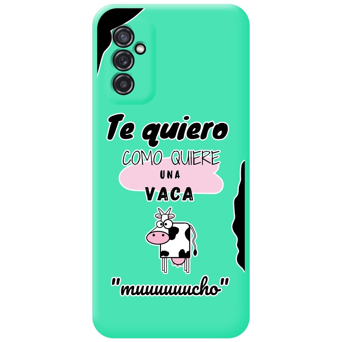 Funda Silicona Líquida Verde para Samsung Galaxy M52 5G diseño Vaca Dibujos