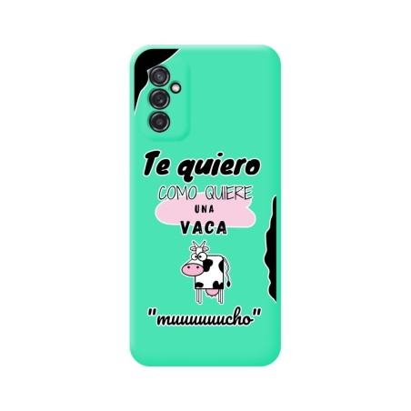 Funda Silicona Líquida Verde para Samsung Galaxy M52 5G diseño Vaca Dibujos