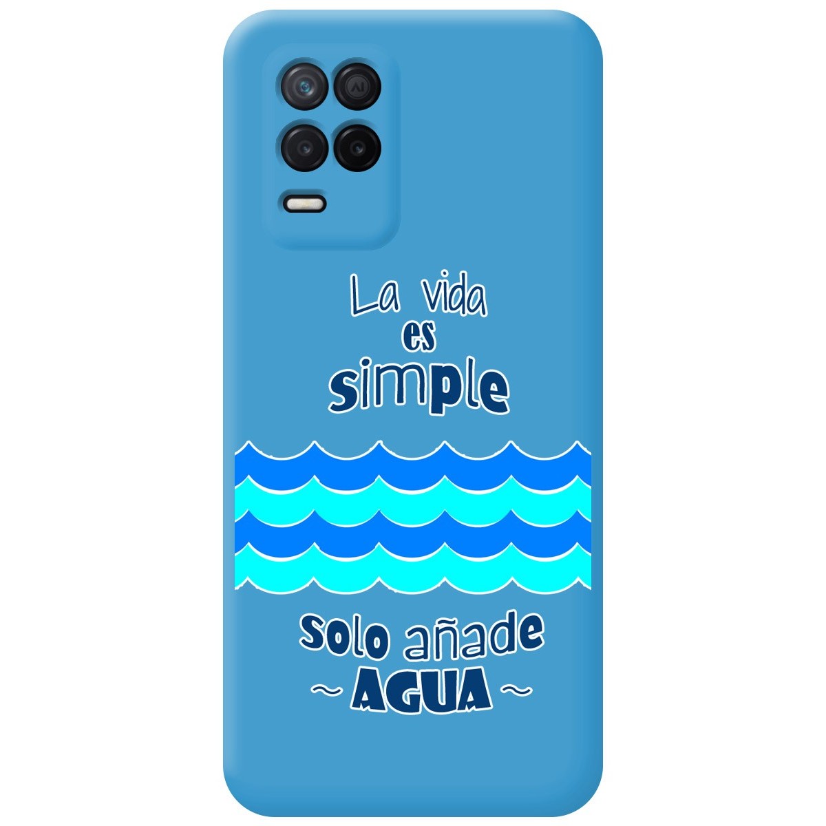 Funda Silicona Líquida Azul para Realme 8 5G / Narzo 30 5G diseño Agua Dibujos
