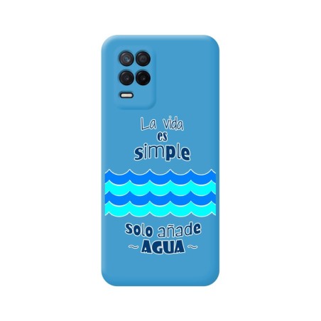 Funda Silicona Líquida Azul para Realme 8 5G / Narzo 30 5G diseño Agua Dibujos