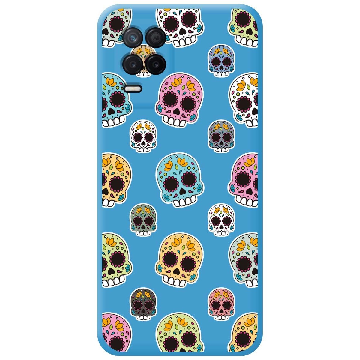 Funda Silicona Líquida Azul para Realme 8 5G / Narzo 30 5G diseño Catrina Dibujos