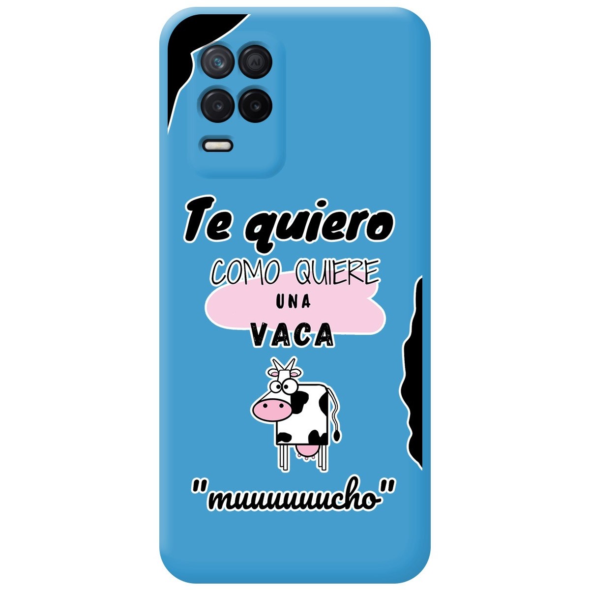 Funda Silicona Líquida Azul para Realme 8 5G / Narzo 30 5G diseño Vaca Dibujos