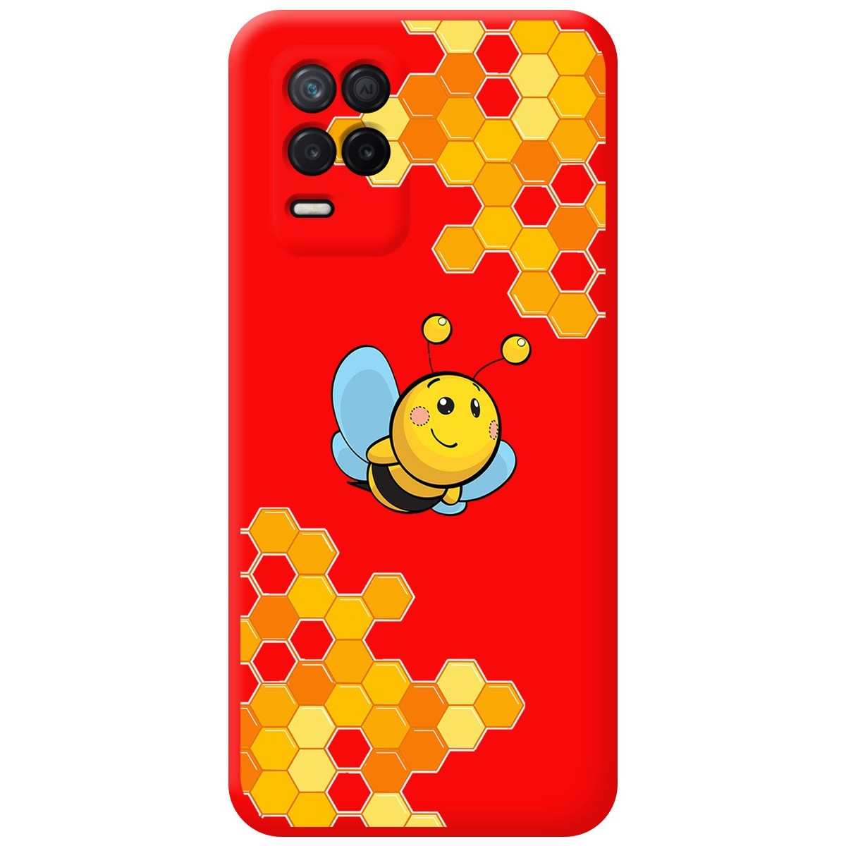 Funda Silicona Líquida Roja para Realme 8 4G / 8 Pro diseño Abeja Dibujos