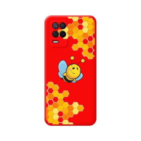 Funda Silicona Líquida Roja para Realme 8 4G / 8 Pro diseño Abeja Dibujos