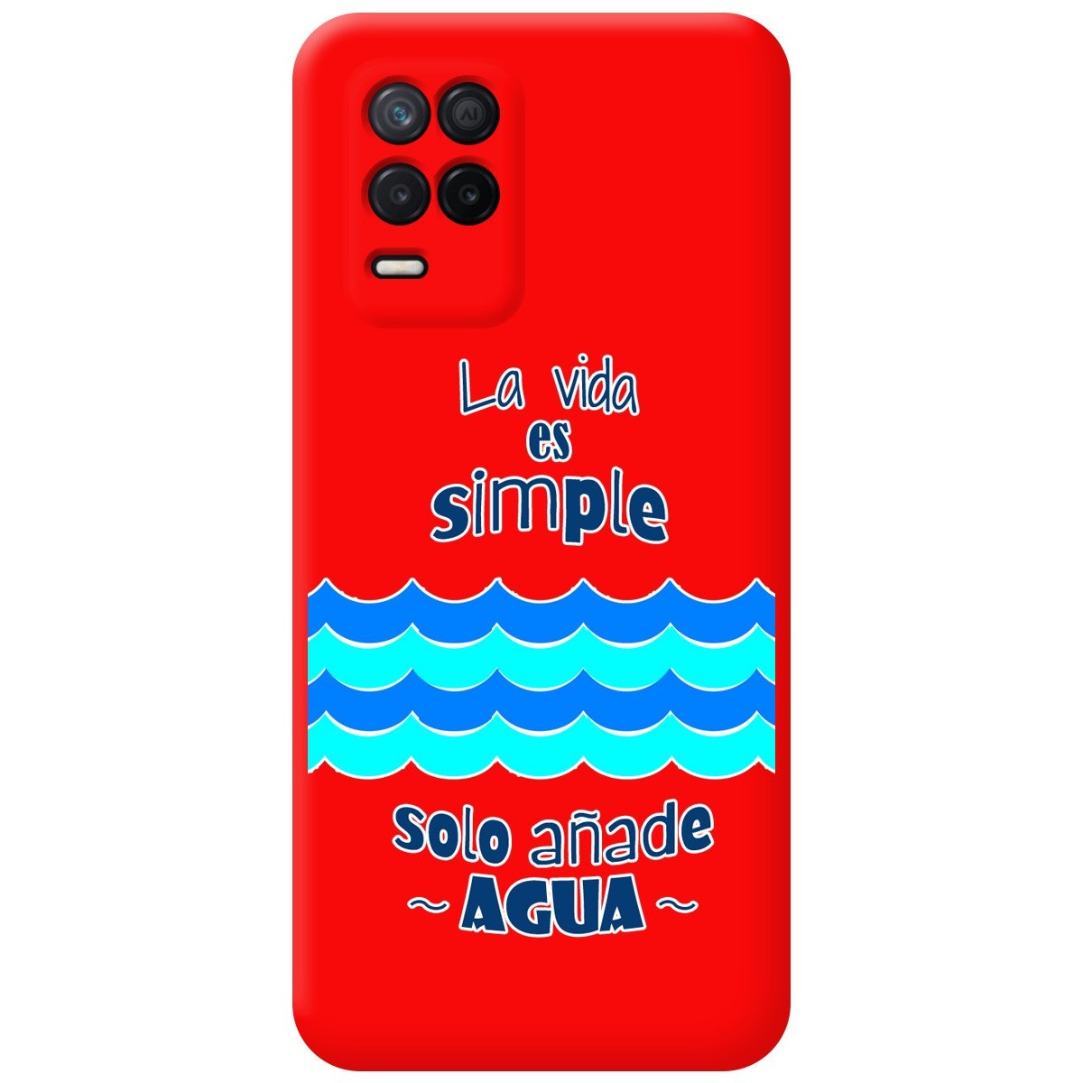 Funda Silicona Líquida Roja para Realme 8 4G / 8 Pro diseño Agua Dibujos
