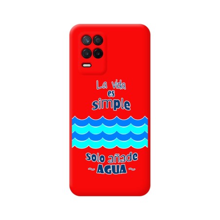 Funda Silicona Líquida Roja para Realme 8 4G / 8 Pro diseño Agua Dibujos