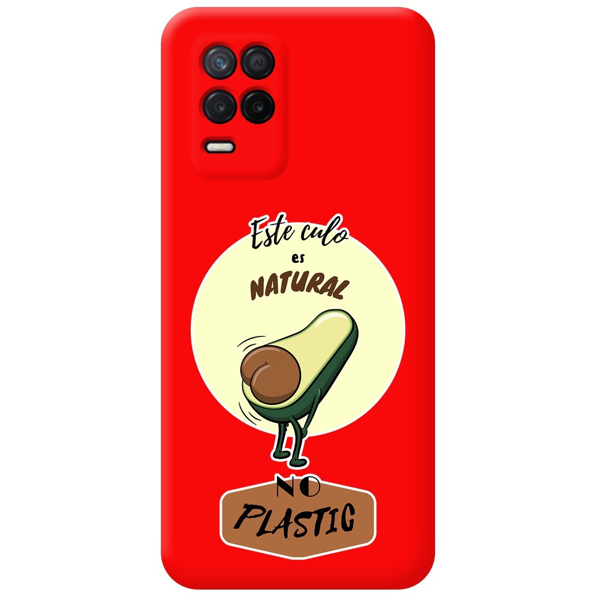 Funda Silicona Líquida Roja para Realme 8 4G / 8 Pro diseño Culo Natural Dibujos