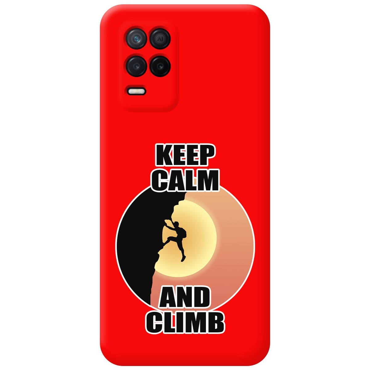 Funda Silicona Líquida Roja para Realme 8 4G / 8 Pro diseño Hombre Escalada Dibujos
