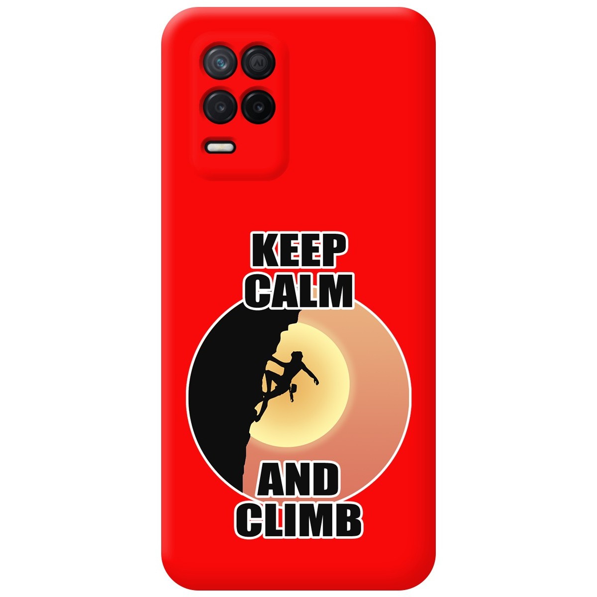 Funda Silicona Líquida Roja para Realme 8 4G / 8 Pro diseño Mujer Escalada Dibujos