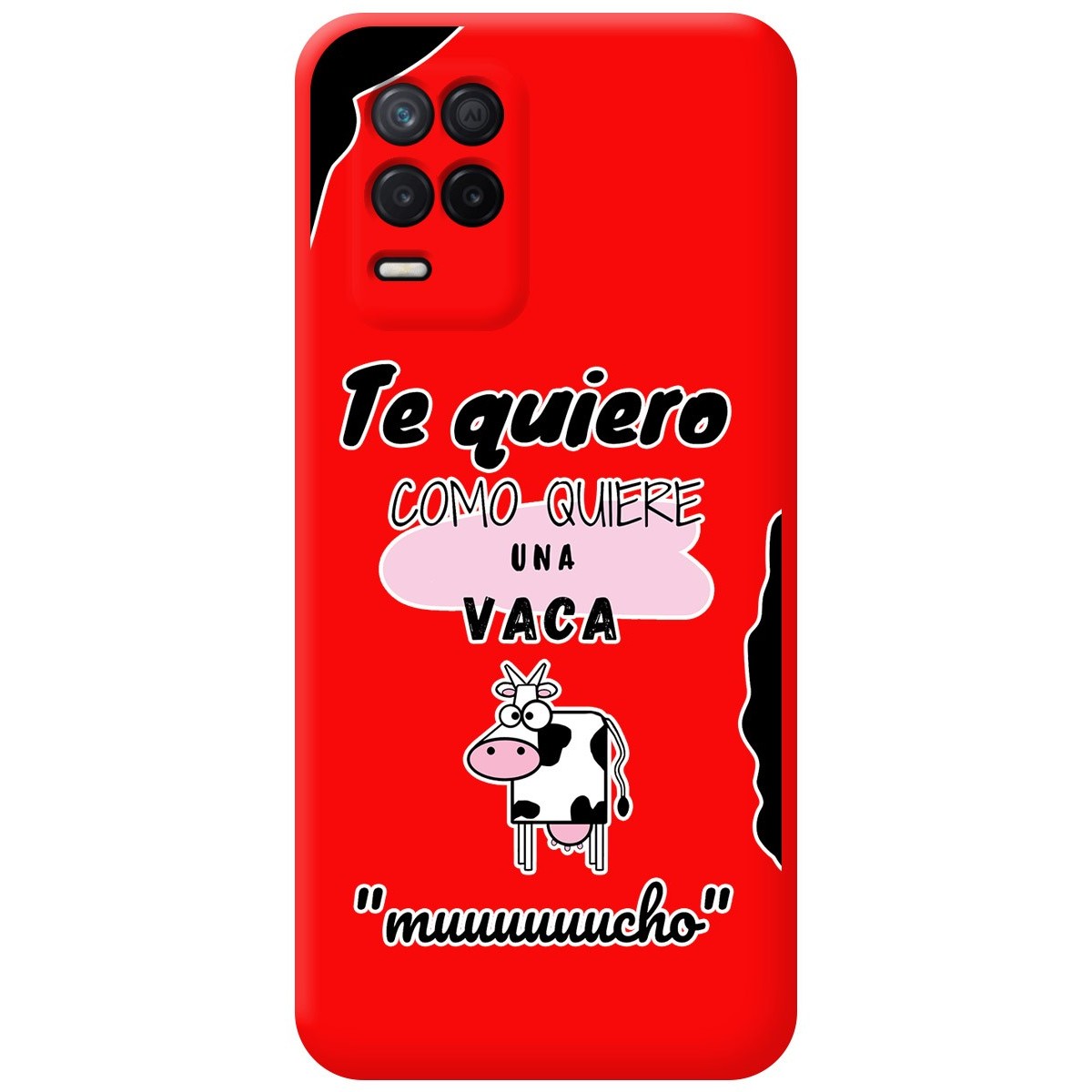 Funda Silicona Líquida Roja para Realme 8 4G / 8 Pro diseño Vaca Dibujos