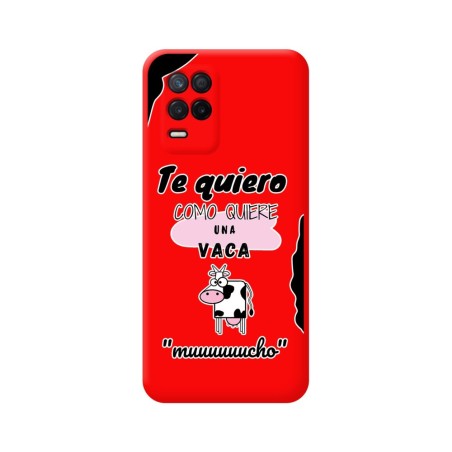 Funda Silicona Líquida Roja para Realme 8 4G / 8 Pro diseño Vaca Dibujos