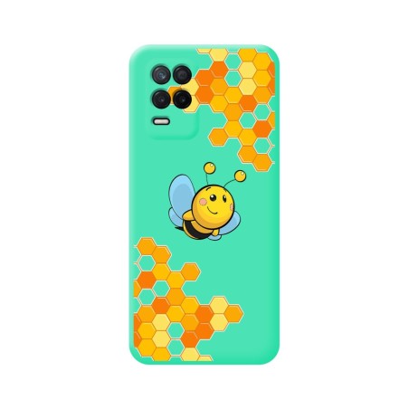 Funda Silicona Líquida Verde para Realme 8 5G / Narzo 30 5G diseño Abeja Dibujos