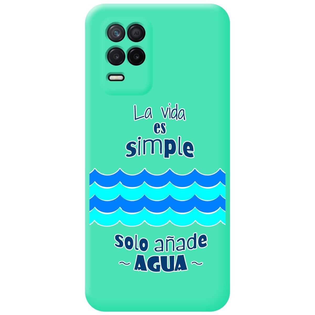 Funda Silicona Líquida Verde para Realme 8 5G / Narzo 30 5G diseño Agua Dibujos