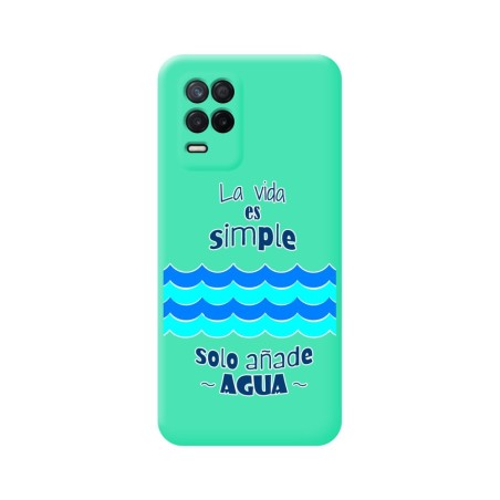 Funda Silicona Líquida Verde para Realme 8 5G / Narzo 30 5G diseño Agua Dibujos