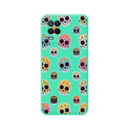 Funda Silicona Líquida Verde para Realme 8 5G / Narzo 30 5G diseño Catrina Dibujos
