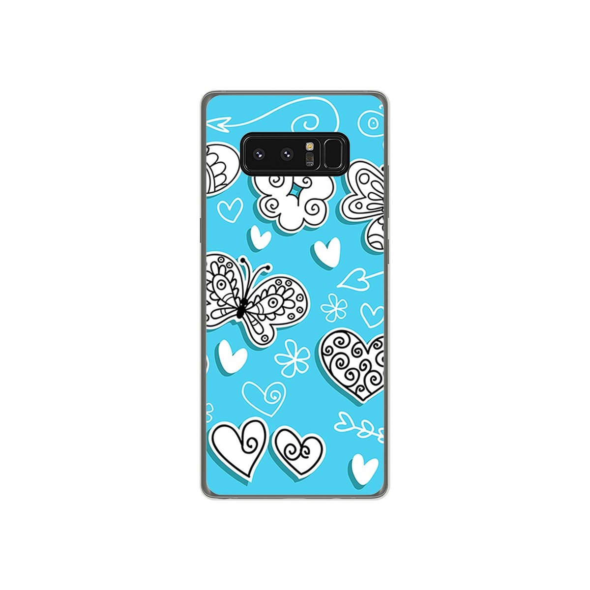 Funda Gel Tpu para Samsung Galaxy Note 8 Diseño Mariposas Dibujos