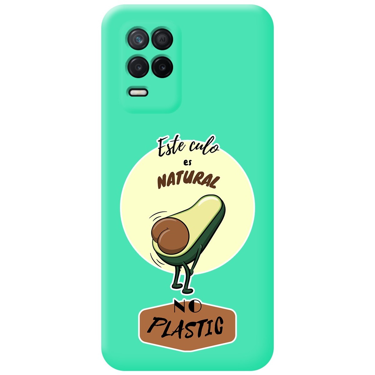 Funda Silicona Líquida Verde para Realme 8 5G / Narzo 30 5G diseño Culo Natural Dibujos