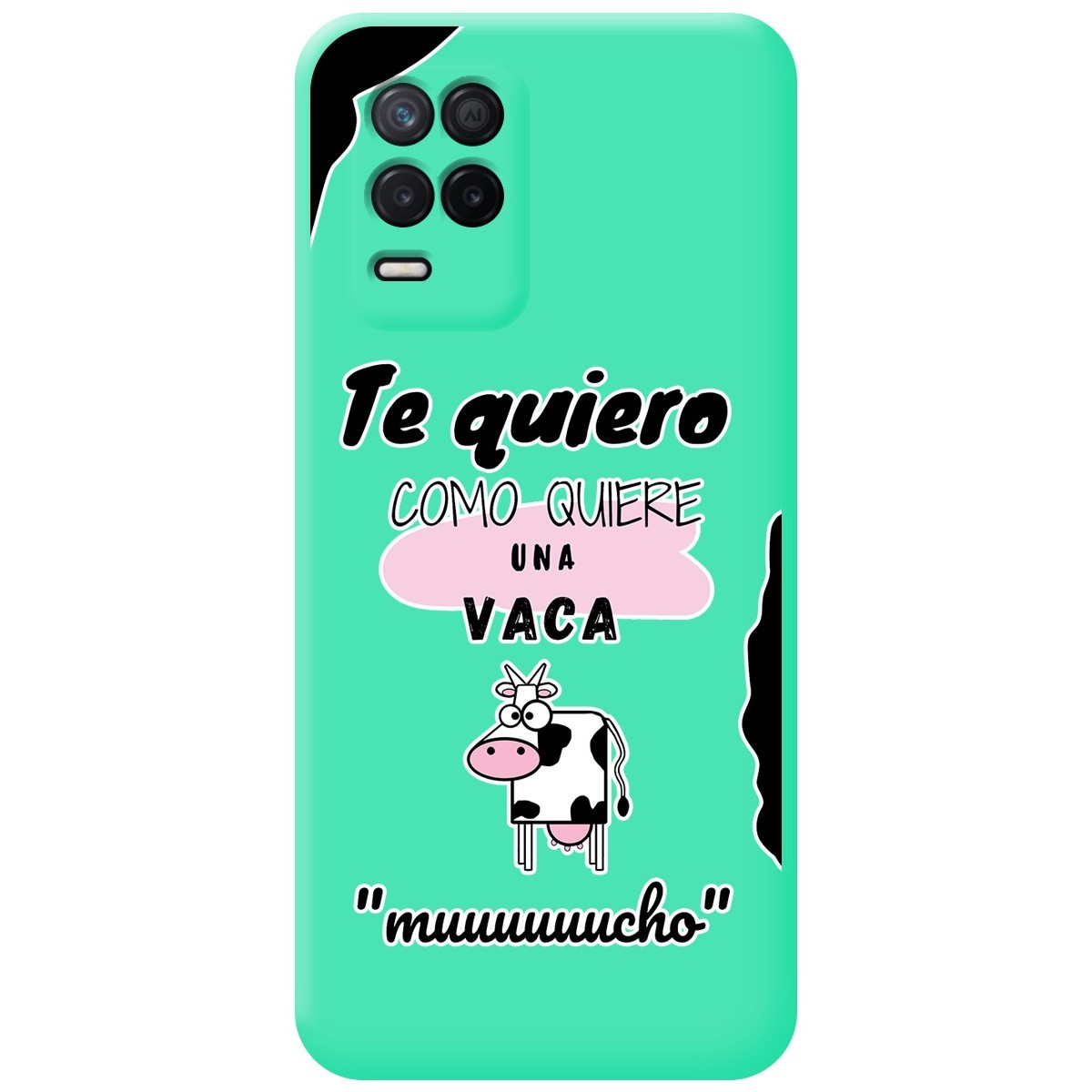Funda Silicona Líquida Verde para Realme 8 5G / Narzo 30 5G diseño Vaca Dibujos