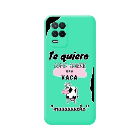 Funda Silicona Líquida Verde para Realme 8 5G / Narzo 30 5G diseño Vaca Dibujos