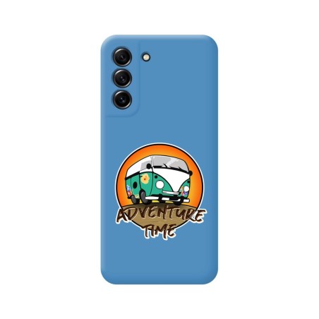 Funda Silicona Líquida Azul para Samsung Galaxy S21 FE 5G diseño Adventure Time Dibujos