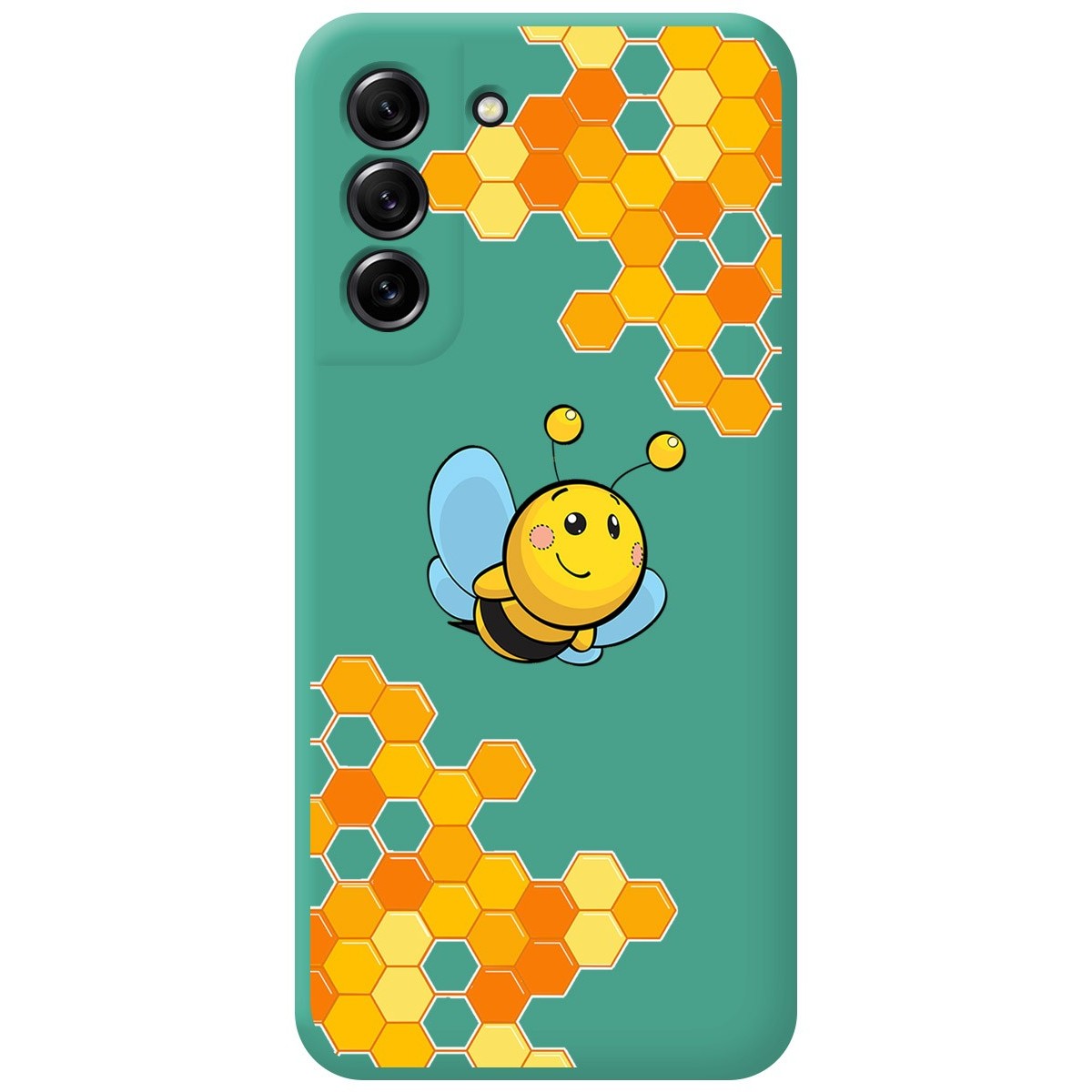 Funda Silicona Líquida Verde para Samsung Galaxy S21 FE 5G diseño Abeja Dibujos