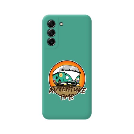 Funda Silicona Líquida Verde para Samsung Galaxy S21 FE 5G diseño Adventure Time Dibujos