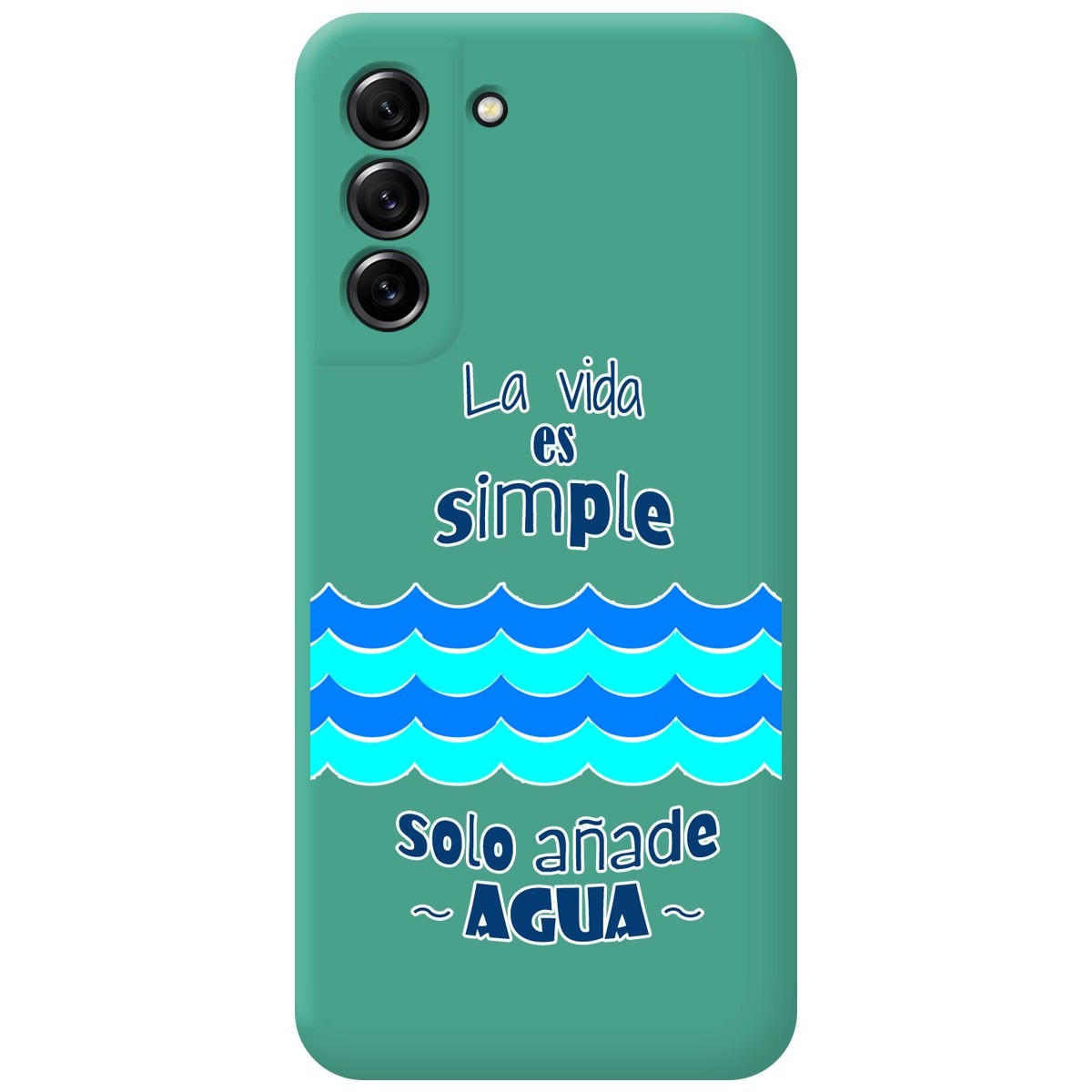 Funda Silicona Líquida Verde para Samsung Galaxy S21 FE 5G diseño Agua Dibujos