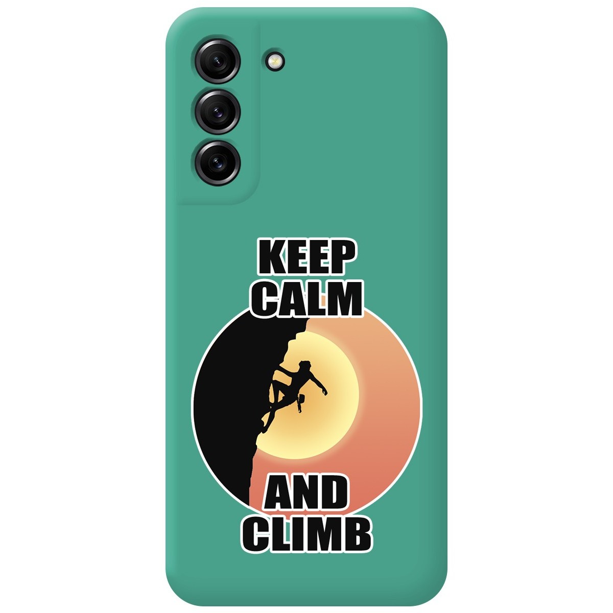 Funda Silicona Líquida Verde para Samsung Galaxy S21 FE 5G diseño Mujer Escalada Dibujos