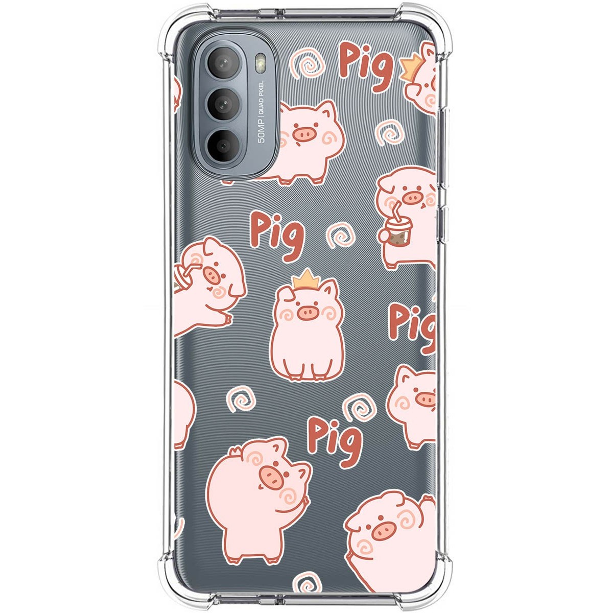 Funda Silicona Antigolpes para Motorola Moto G31 diseño Cerdos Dibujos