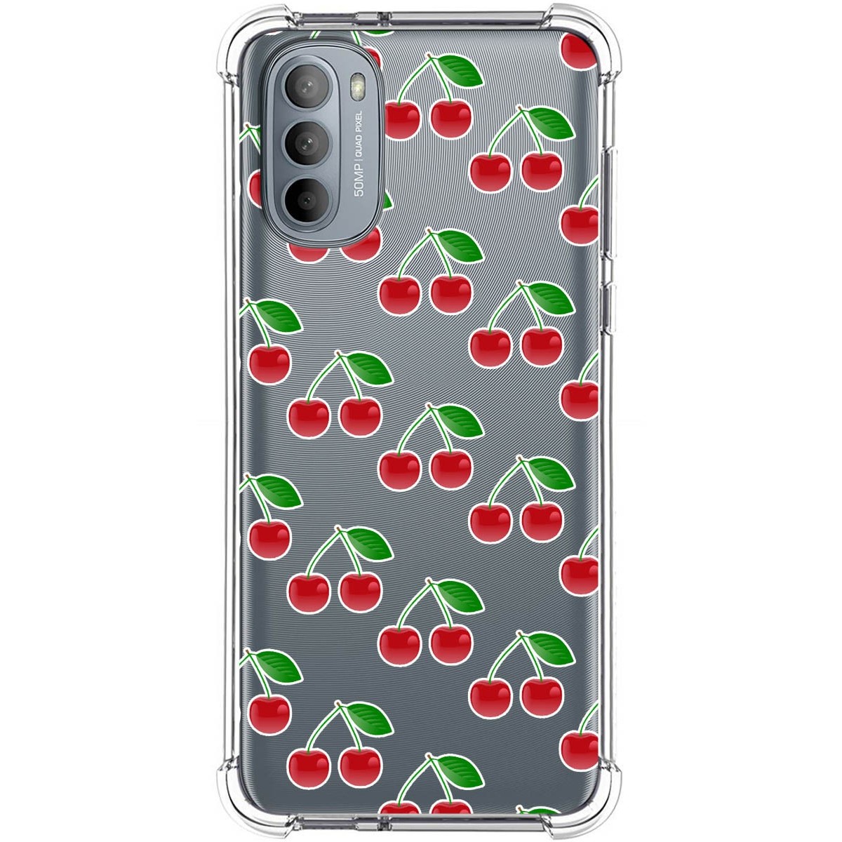 Funda Silicona Antigolpes para Motorola Moto G31 diseño Cerezas Dibujos