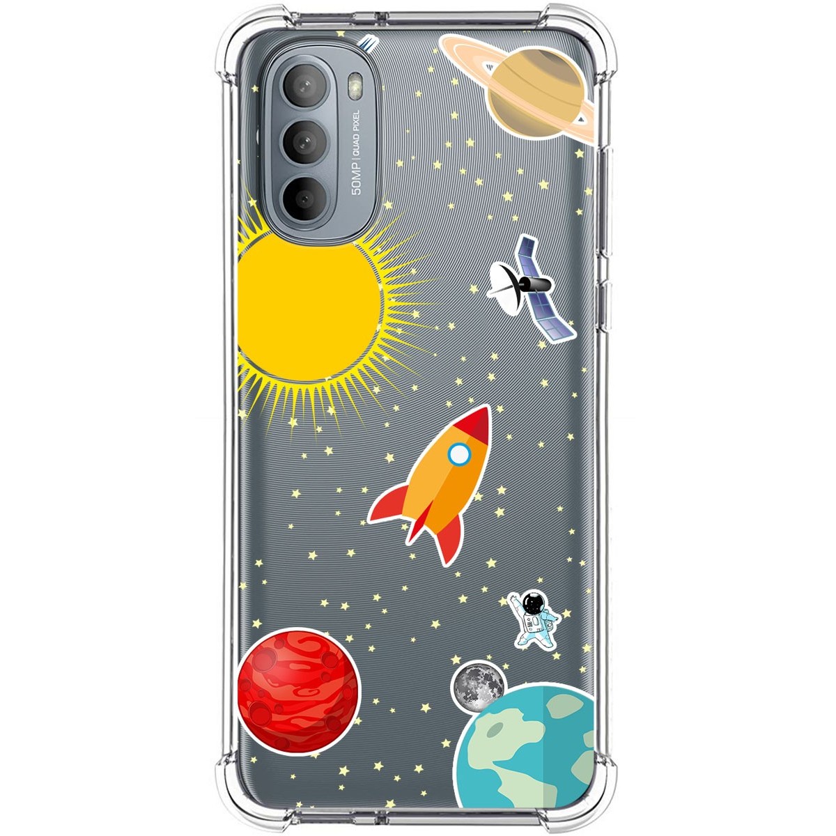 Funda Silicona Antigolpes para Motorola Moto G31 diseño Espacio Dibujos