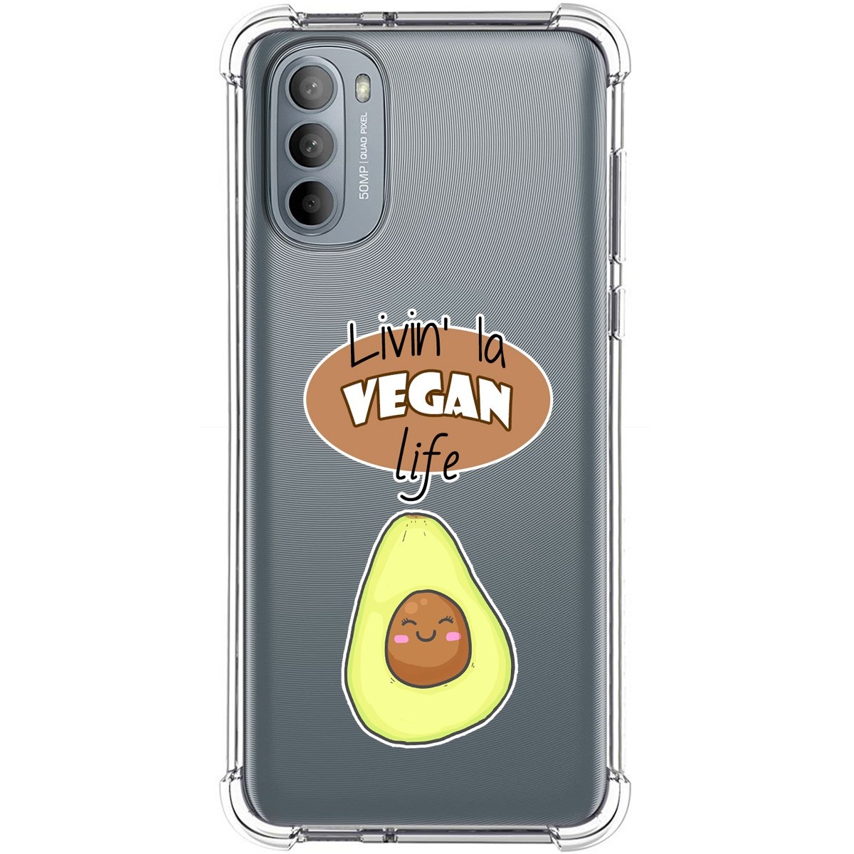 Funda Silicona Antigolpes para Motorola Moto G31 diseño Vegan Life Dibujos
