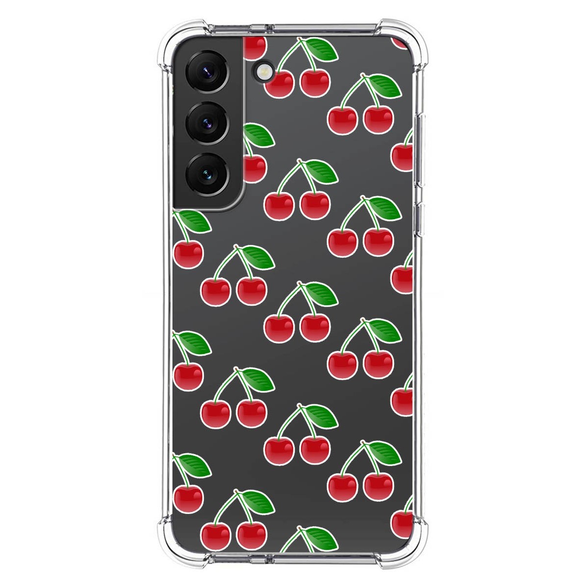 Funda Silicona Antigolpes para Samsung Galaxy S22 5G diseño Cerezas Dibujos